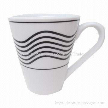 Fine Porcelain V-shape Mug with Decal
